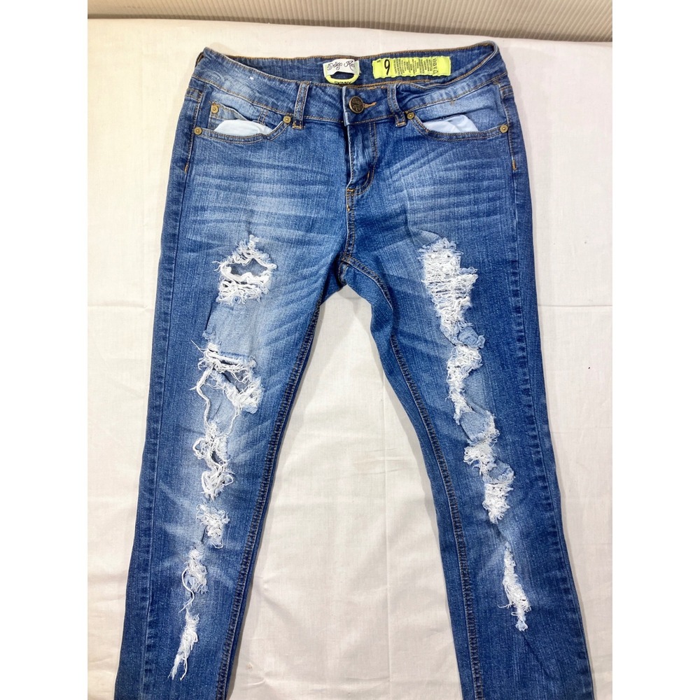 Indigo Rein Skinny Jeans Women Size 6 Distressed Ripped Blue Denim